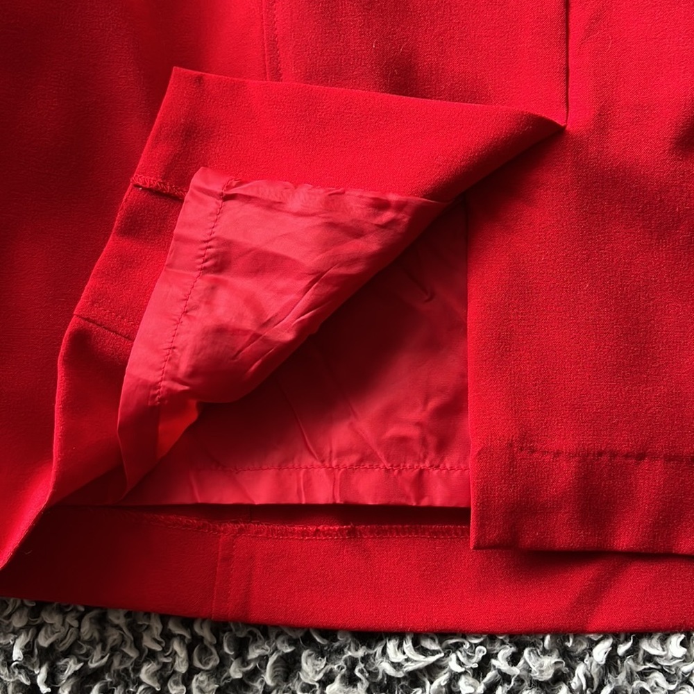 Calvin Klein   Dress  midi  holiday Red   flower detailed collar Size 6   EUC - Picture 5 of 10